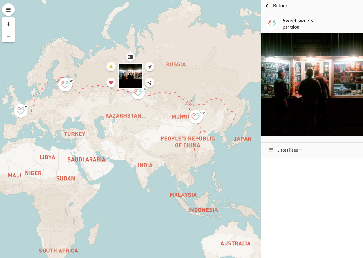Screenshot: a livemap with third-party tiles in the background