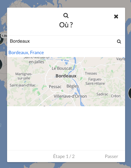 Screenshot - Several assisted “search by location” in a livemap