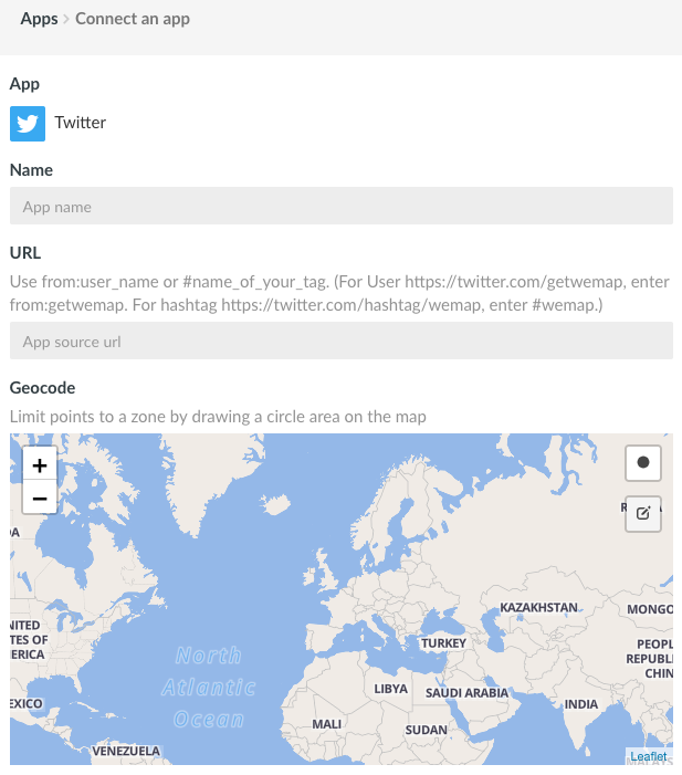 Screenshot: Wemap Pro - Use Twitter app to create pinpoints