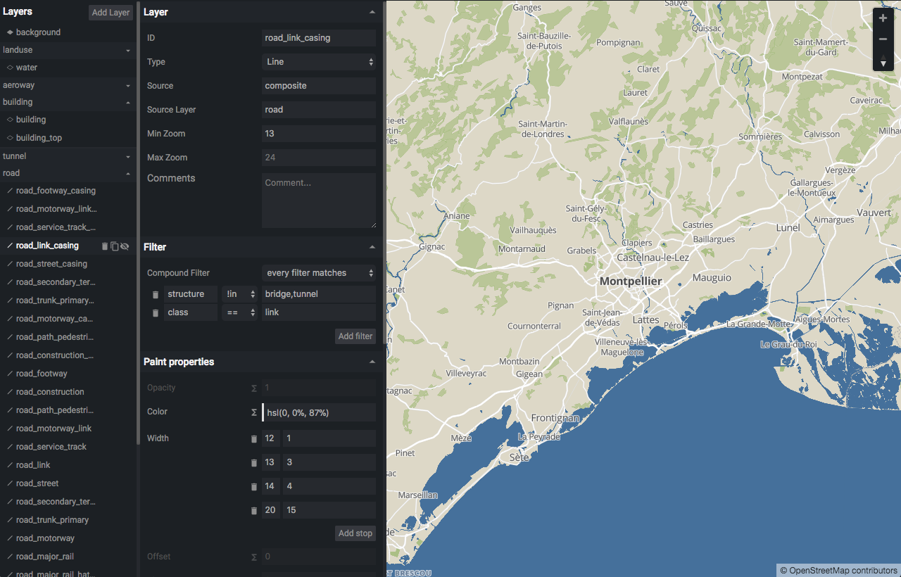 Screenshot: Wemap styling module