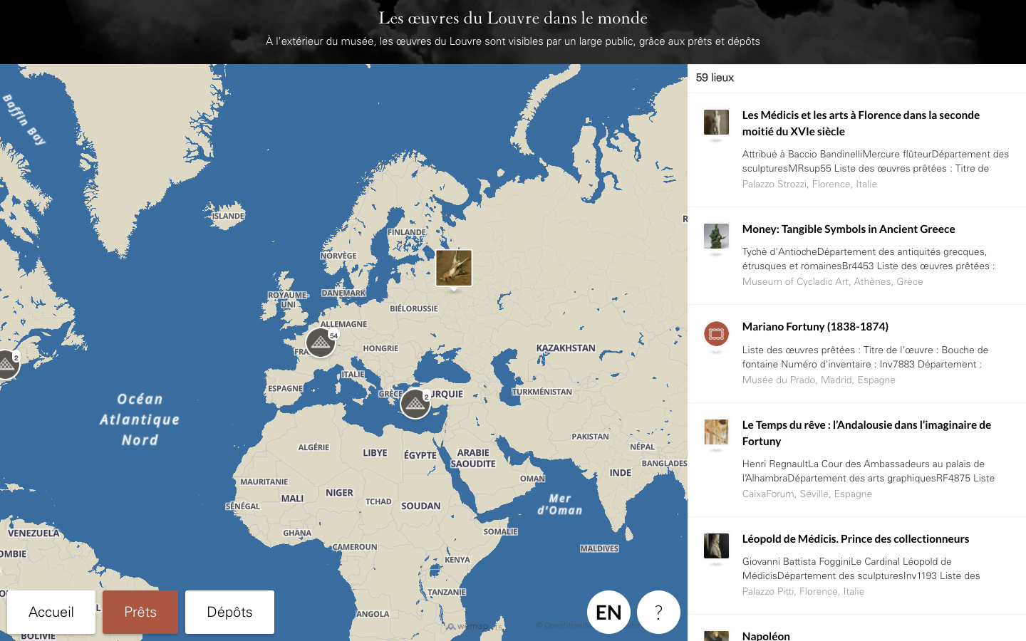 Screenshot: livemap - public screen (musée du Louvre)