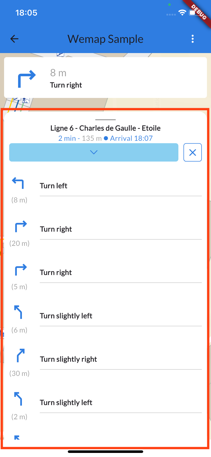 NavigationWidget instructions