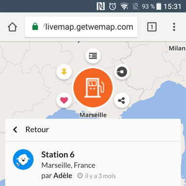 Screenshot - Pinpoint with “Uber” app activated
